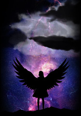 Angel of darkness silhouette art