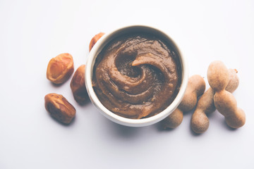 Dates Tamarind Chutney - Khajoor crushed to paste and mixed with Imli or imalee paste, served as a side dish in India