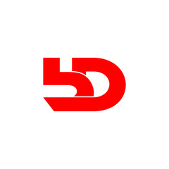 letter bd symbol linked geometric design logo vector
