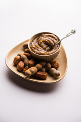 Dates Tamarind Chutney - Khajoor crushed to paste and mixed with Imli or imalee paste, served as a side dish in India