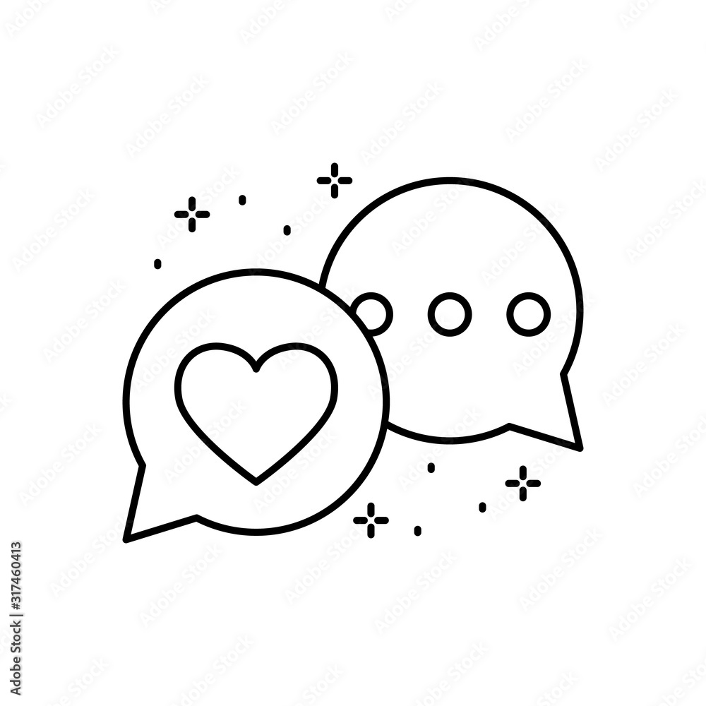 Poster message, chart icon. simple line, outline vector of love icons for ui and ux, website or mobile appl