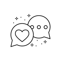 Message, chart icon. Simple line, outline vector of love icons for ui and ux, website or mobile application