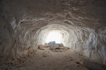 Inside an old Borax mine in the Mohave Desert, CA