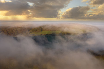 Buckinghamshire countryside aerial shot near High Wycombe