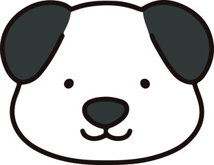 Outlined simple and cute dog