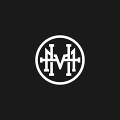 monogram HM vector logo in a modern line style
