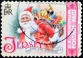 Santa Claus on postage stamp of Jersey