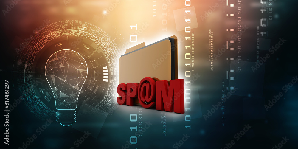 Poster 3d rendering folder icon email