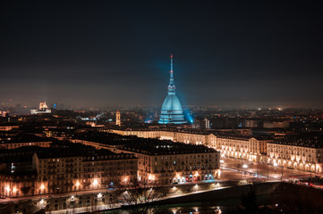 Fototapeta premium Turin, panoramic view of the Mole Antonelliana