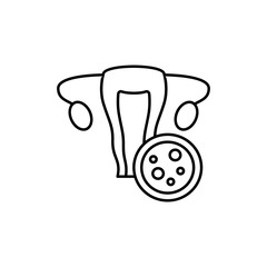 Uterus cancer icon. Simple line, outline vector elements of world awareness day icons for ui and ux, website or mobile application