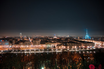 Turin, panoramic view of the Mole Antonelliana