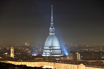 Turin, panoramic view of the Mole Antonelliana