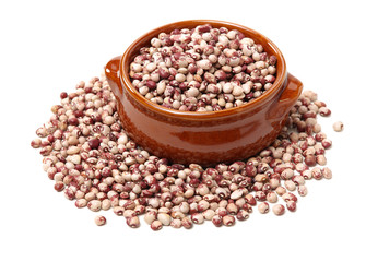 Dry beans on white background