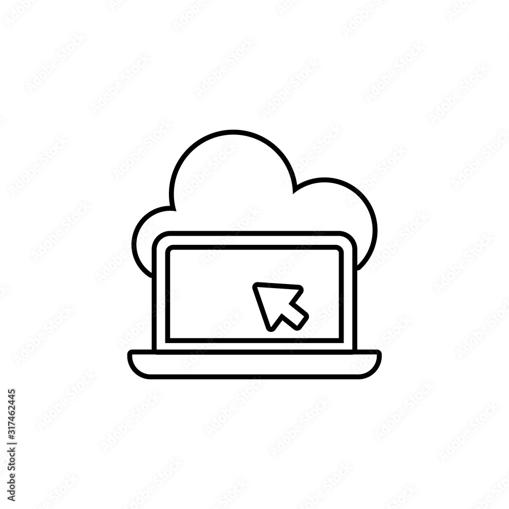 Poster cloud computing icon. Element of seo and development icon with name for mobile concept and web apps. Detailed cloud computing icon can be used for web and mobile on white background