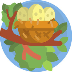 illustration of egg nest