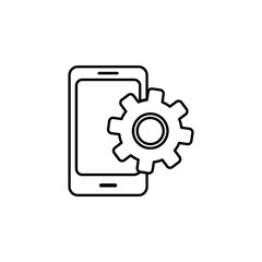 mobile phone seo icon. Element of seo and development icon with name for mobile concept and web apps. Detailed mobile phone seo icon can be used for web and mobile on white background