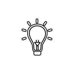 creative idea icon. Element of seo and development icon with name for mobile concept and web apps. Detailed creative idea icon can be used for web and mobile on white background