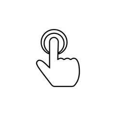 Obraz premium touch screen technology icon. Element of seo and development icon with name for mobile concept and web apps. Detailed touch screen technology icon can be used for web and mobile on white background