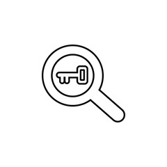 keyword research icon. Element of seo and development icon with name for mobile concept and web apps. Detailed keyword research icon can be used for web and mobile on white background