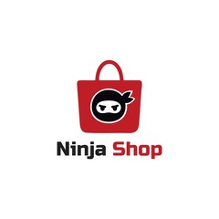Ninja Shop Logo Simple and Business Vector