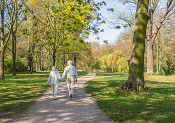 gemeinsamer Lebensabend Seniorenpaar beim Parkspaziergang