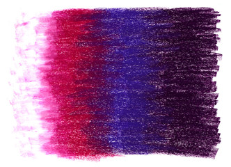 Oil painting hand-drawn with a picturesque transition white pink blue purple isolated on white. Raster stock illustration painted with crayons of oil pastels.