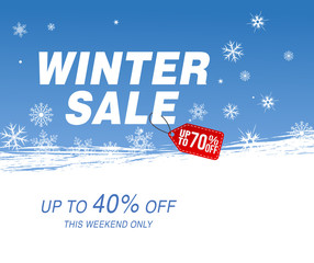 Winter sale banner, vector illustration