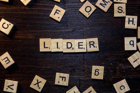 Lider Word Made With Scrabble Letters.