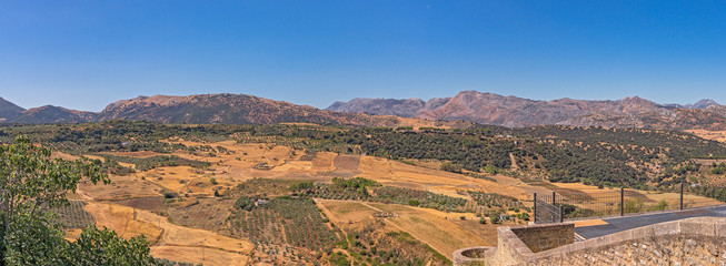 Panoramic view of the city and neighborhood. Ronda, Spain, Andalusia.