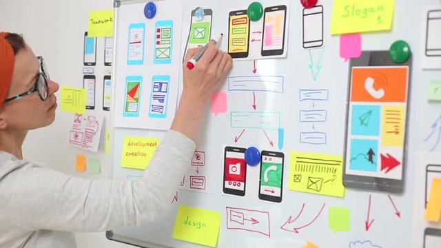 The UX designer is developing an interface for mobile phone applications.