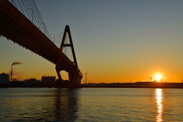 名港東大橋からの日の出