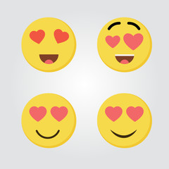set of Love smileys emoji