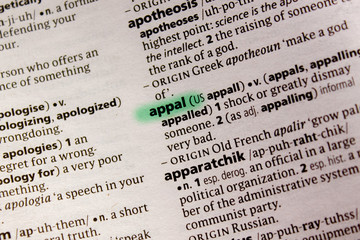 Fototapeta premium Appal word or phrase in a dictionary.