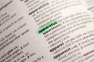 Apparatus word or phrase in a dictionary.