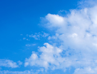 White clouds in blue sky