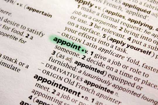 Appoint word or phrase in a dictionary.