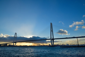 名港中央大橋からの日の出