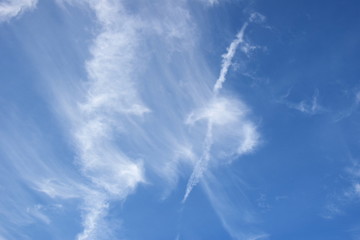 Schleierwolken am blauen Sommerhimmel