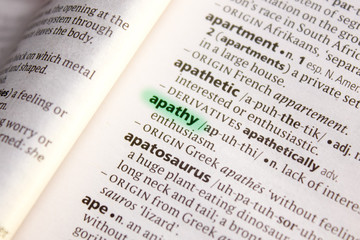 Apathy word or phrase in a dictionary.