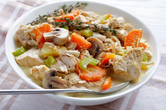 A Portion Of Slow Cooked Chicken Stew