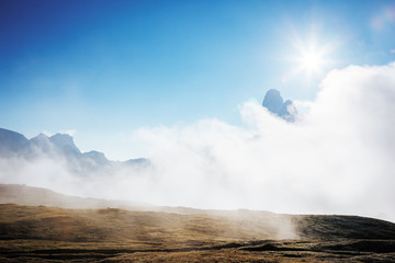 Location place National Park Tre Cime di Lavaredo, Dolomiti alp.