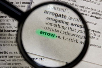 Arrow word or phrase in a dictionary.