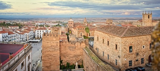 Fototapeta na wymiar Panoramic view of the historic center of Cáceres, Spain