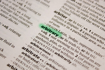 Arbitrary word or phrase in a dictionary.