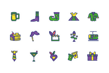 Isolated mardi gras icon set vector design © djvstock