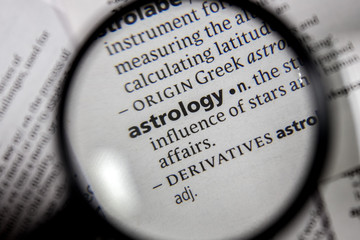 The word or phrase astrology in a dictionary.