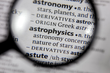 The word or phrase astrophysics in a dictionary.