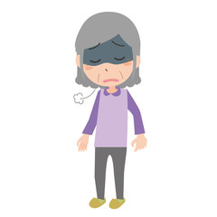 おばあさん　女性　落ち込む　うつ　鬱　うつ病　滅入る　更年期障害