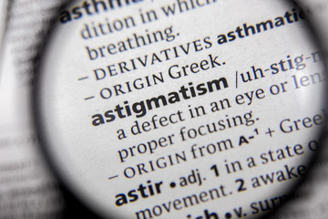 The word or phrase astigmatism in a dictionary. - obrazy, fototapety, plakaty