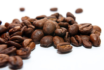 Coffee Beans On A White Background